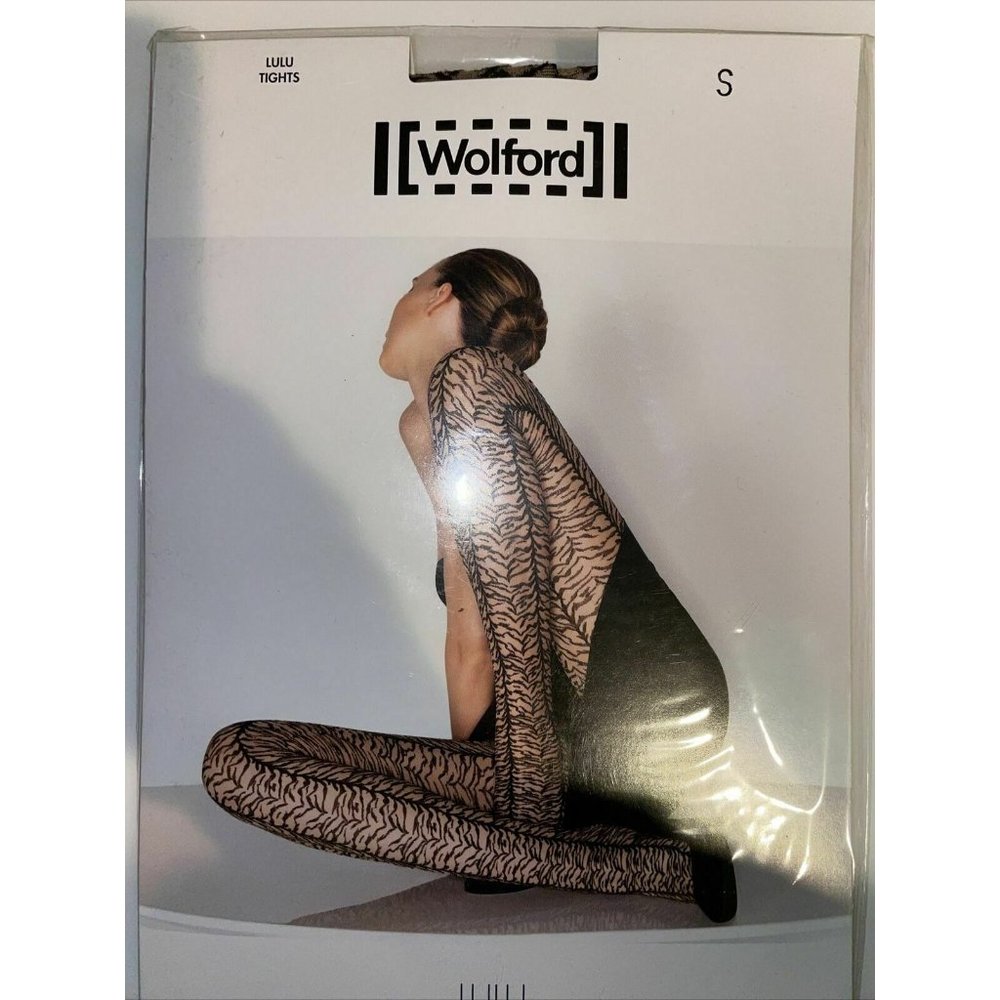 Wolford Lulu Tights Pantyhose Black / Black Small 18904 - 10